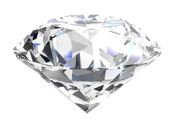 Diamante sobre fondo blanco (imagen 3D de alta resolución ) —  Fotos de Stock