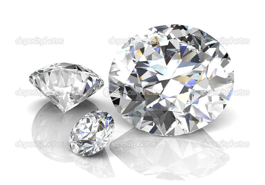 diamond on white background (high resolution 3D image)  