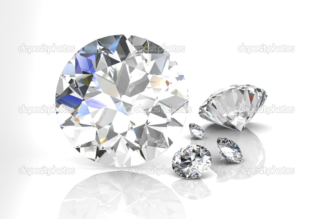 diamond on white background (high resolution 3D image)  