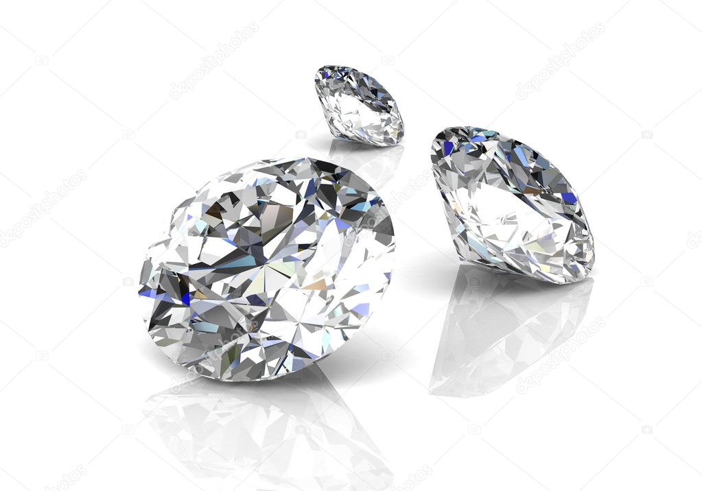 diamond on white background (high resolution 3D image)  