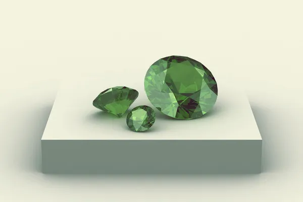 Peridot  on white podium — Stock Photo, Image