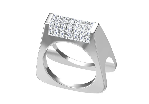Wedding Ring White Background Rendering — Stock Photo, Image