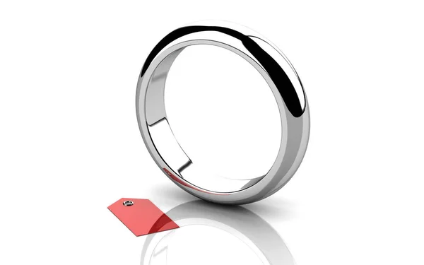 Wedding Ring White Background Rendering — Stock Photo, Image