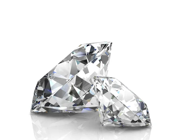 Diamants Sur Fond Blanc Haute Résolution — Photo