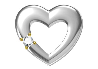 Beyaz arkaplandaki güzel kolye 3D oluşturma