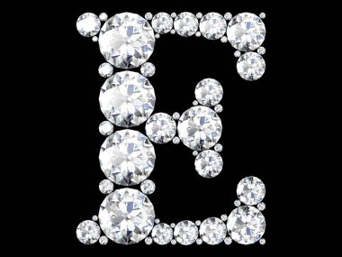 Siyah.3d render izole değerli taşlar ile elmas harfler