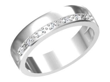 Elması olan alyans. Aşk işareti. Moda takılar. 3D Rendering