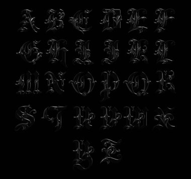 Elmas yazı tipi beyaz arkaplanda izole edilmiş. 3B oluşturulmuş alfabe.