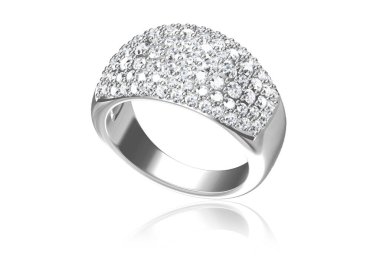 Elması olan alyans. Aşk işareti. Moda takılar. 3D Rendering