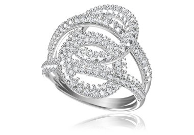 Elması olan alyans. Aşk işareti. Moda takılar. 3D Rendering