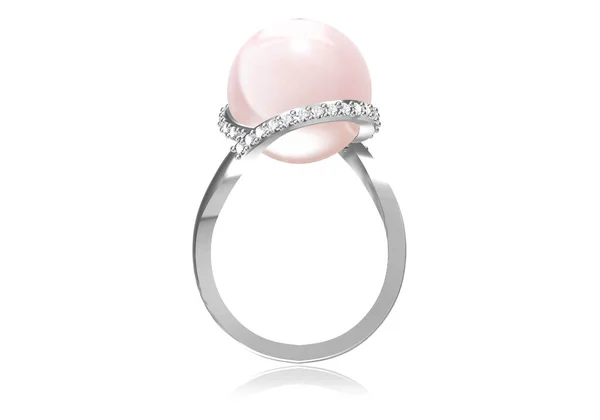 Anello Nuziale Con Diamante Segno Amore Moda Gioielli Rendering — Foto Stock