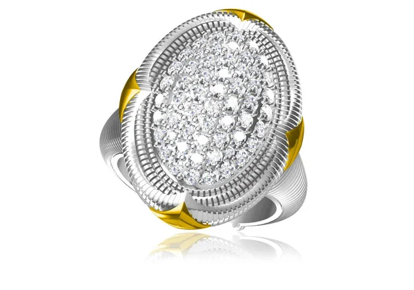 Anello Nuziale Con Diamante Segno Amore Moda Gioielli Rendering — Foto Stock