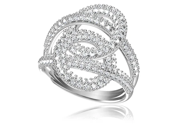 ダイヤモンドの結婚指輪愛のしるしファッションジュエリー 3Dレンダリング — ストック写真