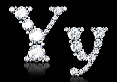 Siyah.3d render izole değerli taşlar ile elmas harfler