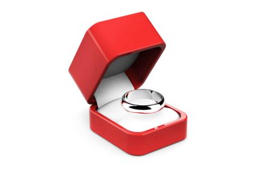 Alyans beyaz arka planda (yüksek çözünürlükte 3d görüntü)