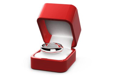 Alyans beyaz arka planda (yüksek çözünürlükte 3d görüntü)