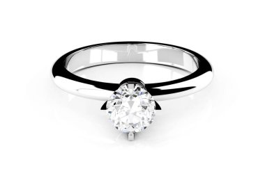 Alyans beyaz arka planda (yüksek çözünürlükte 3d görüntü)