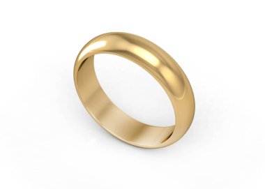 Alyans beyaz arka planda (yüksek çözünürlükte 3d görüntü)