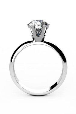 Alyans beyaz arka planda (yüksek çözünürlükte 3d görüntü)