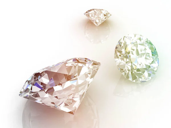 ダイヤモンド宝石3Dレンダリング 高解像度3D画像 — ストック写真