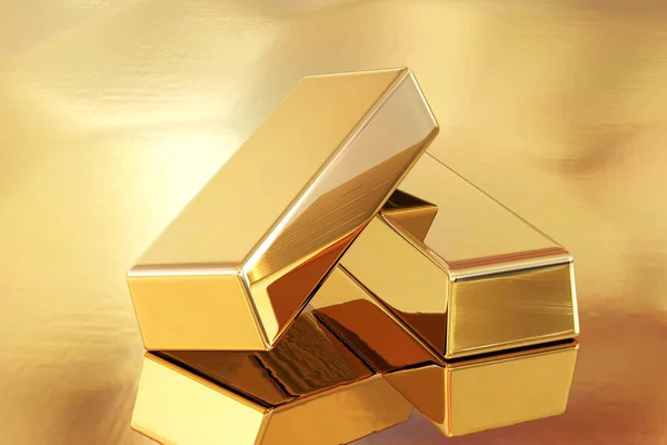 Goldbarren Auf Hintergrund Finanzkonzept Rendering — Stockfoto