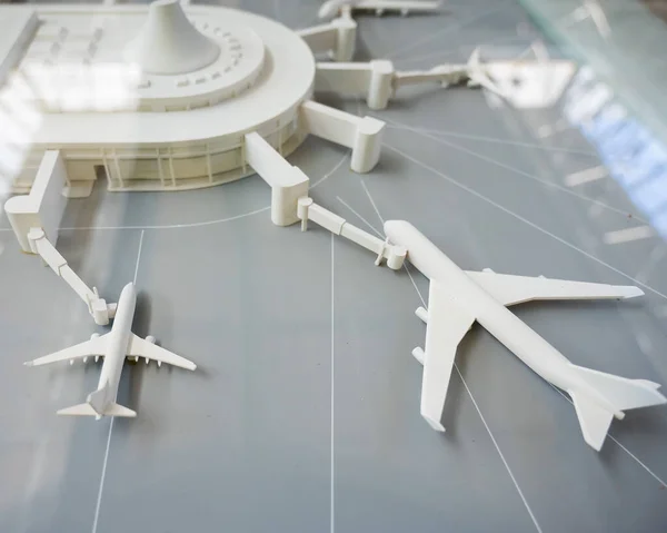 Naturalistic cardboard model of the international airport of Turkey. — Stock Photo, Image