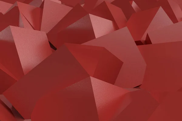 壁紙だ 赤い抽象的な多面体 3Dテクスチャ — ストック写真