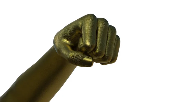 Illustration Close Female Golden Fist — Stock Photo, Image