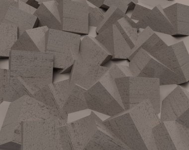 Duvar kağıdı. Gri soyut polihedra. 3d dokusu. 