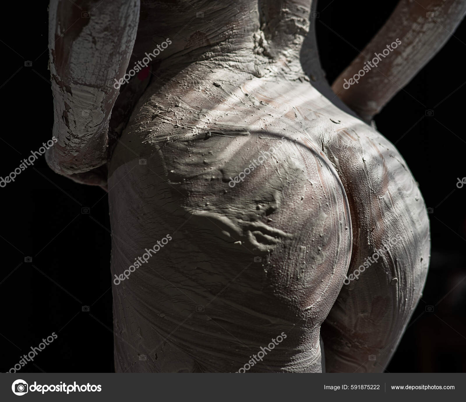 Female Naked Butt Covered Plaster Statue Stock Photo by ©inside-studio  591875222