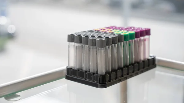 Set Test Tubes Lids Stand Cosmetologists Office — Stock Photo, Image