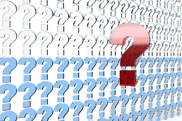 Row Question Marks White Background Render — Stock Photo, Image