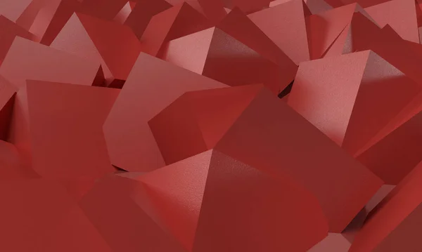 Wallpaper. Red abstract polyhedra. 3d texture.