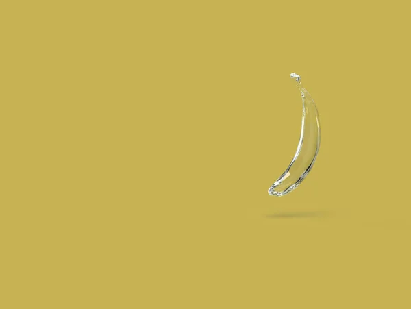 3Dモデル 黄色の背景に透明なバナナ — ストック写真