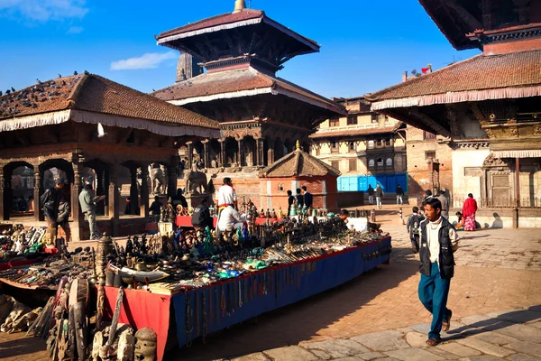 Mercado de recuerdos en Swayambhunath — Foto de Stock