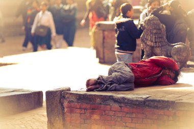 Nepal uyuyan adam