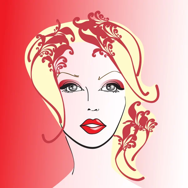 Woman face — Stock Vector