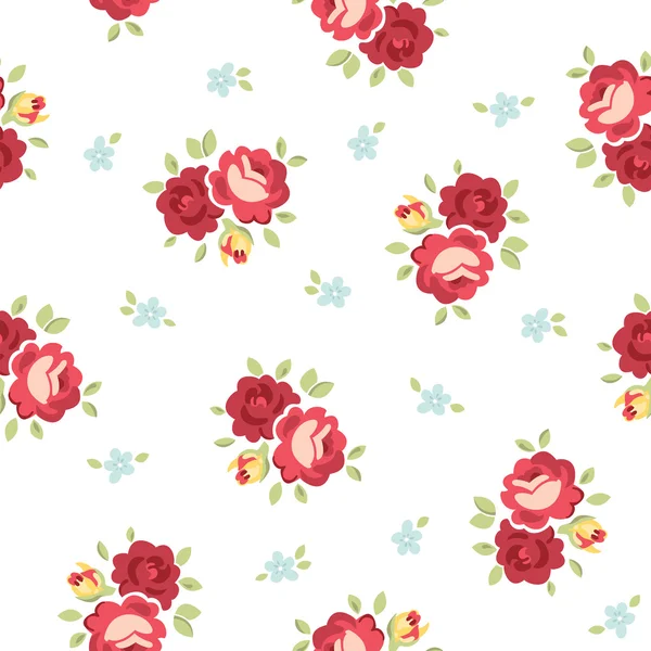 Seamless Shabby Chic inspired Rose Pattern, vector background — Stock Vector