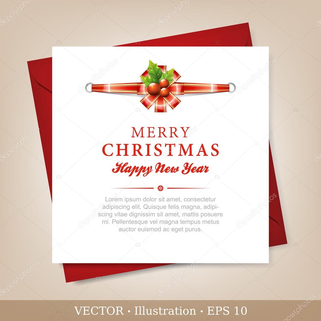 Greeting Christmas and New Year card. Vector Illustration.