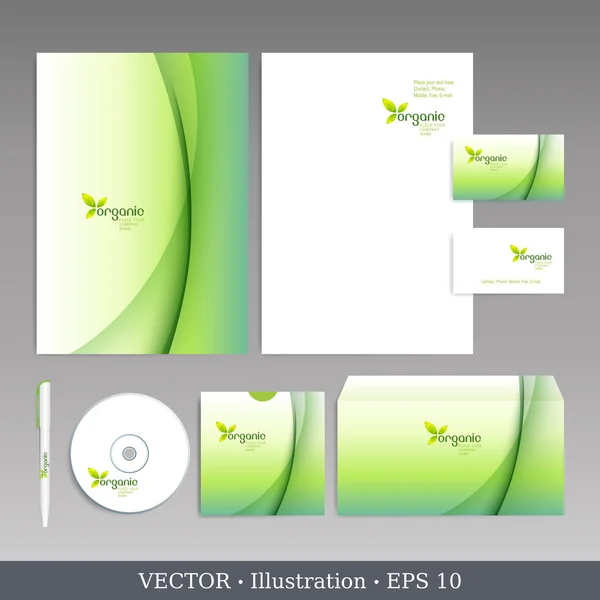 Corporate identity Organic style template. — Διανυσματικό Αρχείο