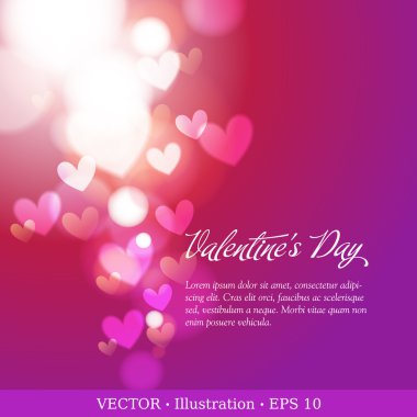 kalp ile zarif tebrik kartı. Sevgililer günü arka plan.