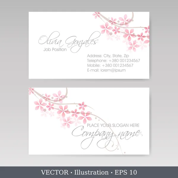 Business Card Set. Vector illustration — Stock Vector