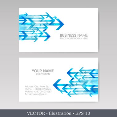 Kartvizit mavi oklarla ayarlayın. eps10