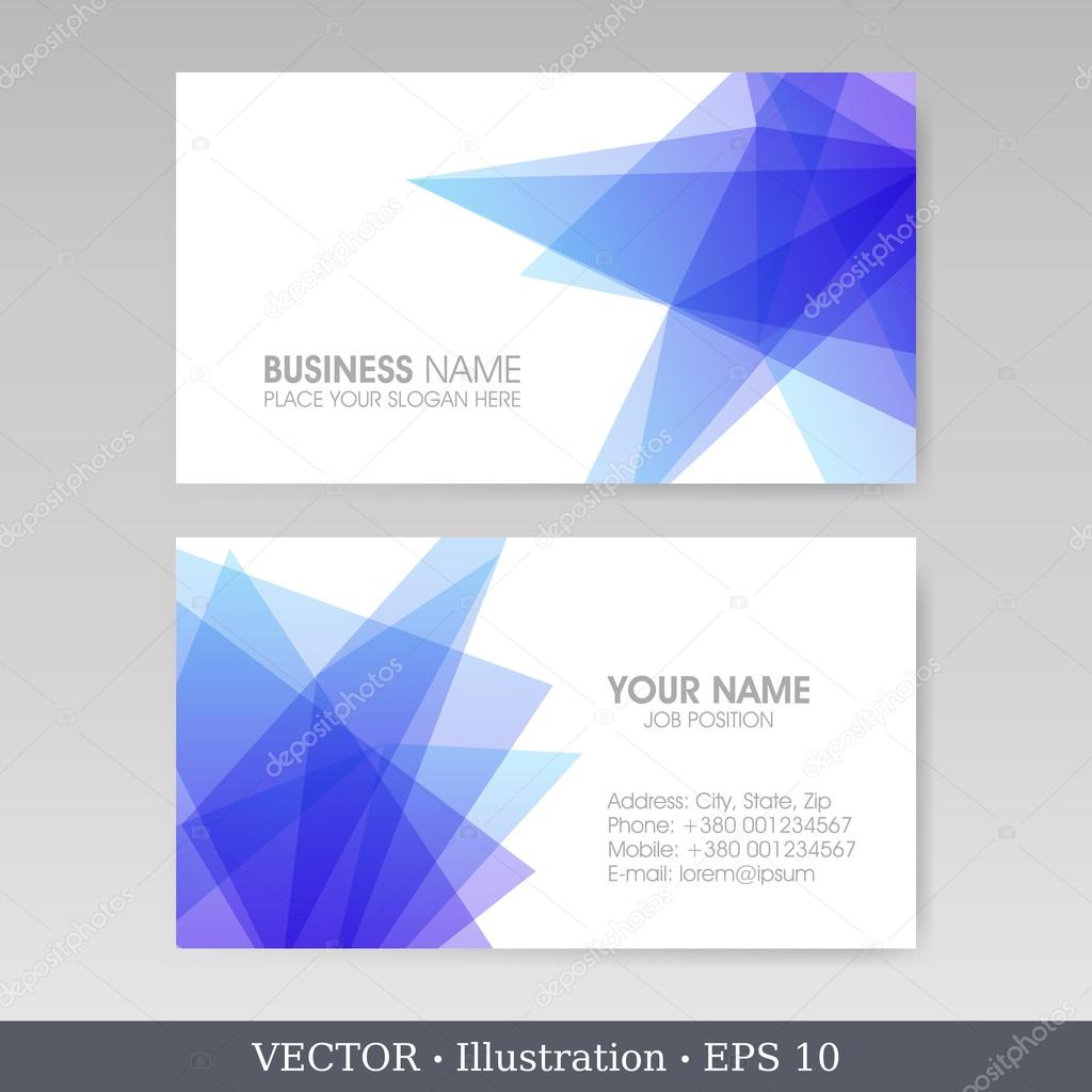 Business Card set with triangles. EPS10