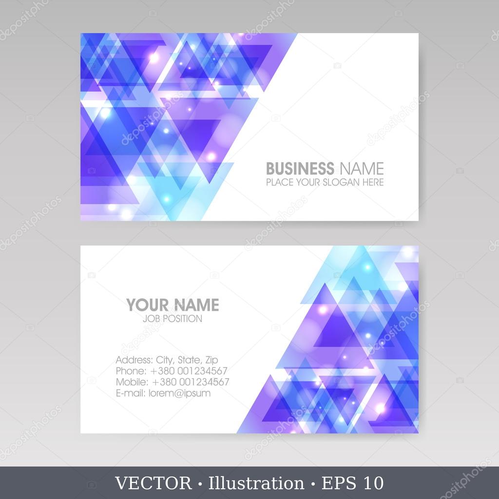 Business Card set with triangles. EPS10