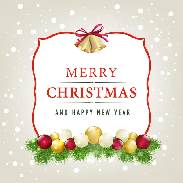 Merry Christmas and Happy New Year card — Stock Vector