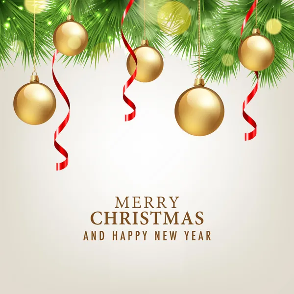 Весела різдвяна та щаслива новорічна листівка — стоковий вектор