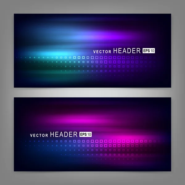 Abstract colorful dynamic elements. Website header or banner set — Stock Vector