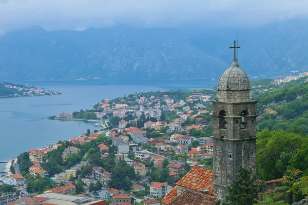 Vedere din orașul vechi Kotor din Muntele Lovcen — Fotografie, imagine de stoc