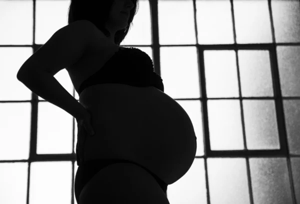 Silhouette ventre bébé — Photo